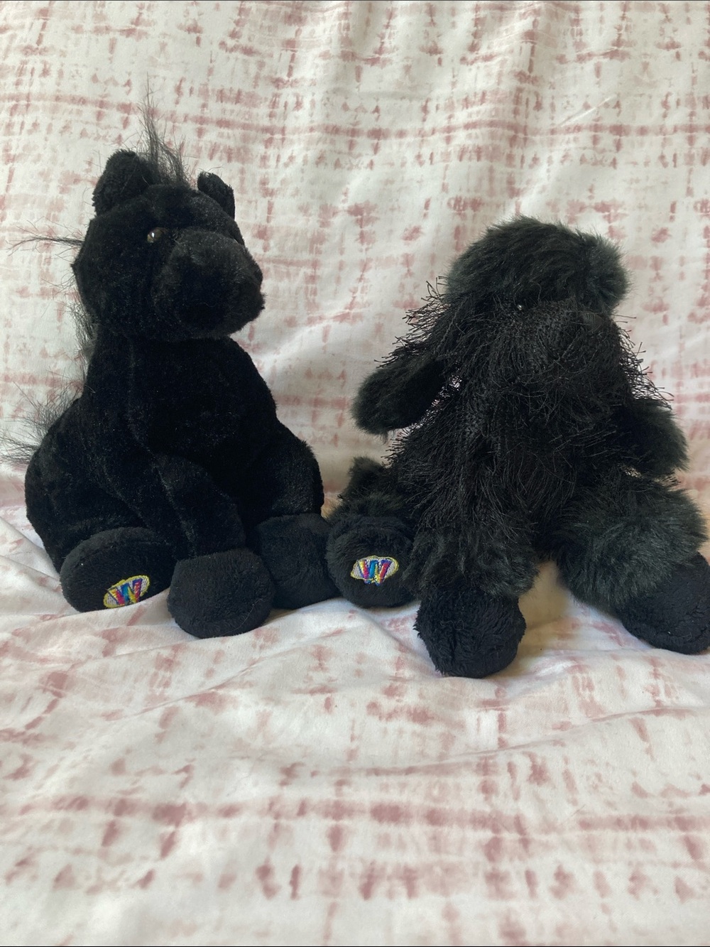 Ganz Webkinz Black Poodle & Black Stallion Horse Plush Retired No Code